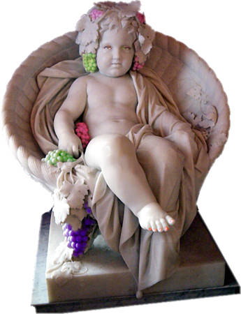 marble statue of seated child